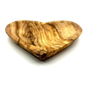 Schälchen in Herzform aus Olivenholz