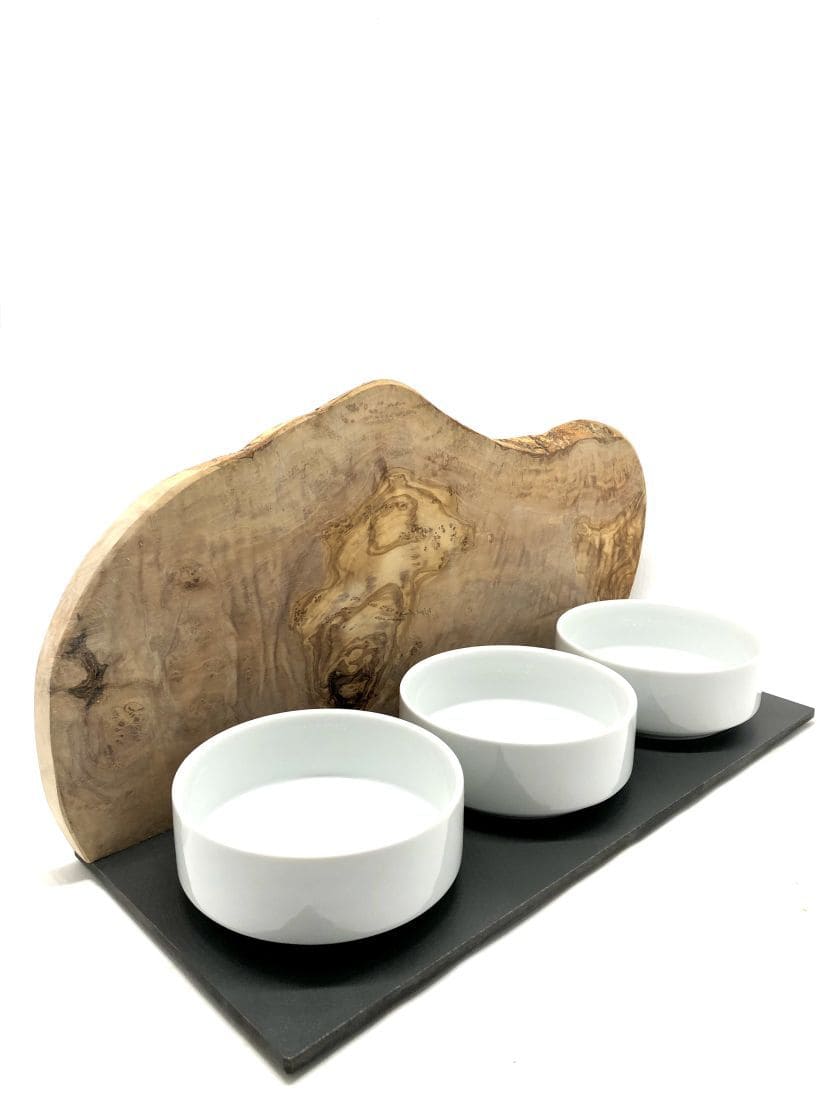 Futterstation "Cats only" TRIO MOUNTAIN aus Olivenholz – Bild 4