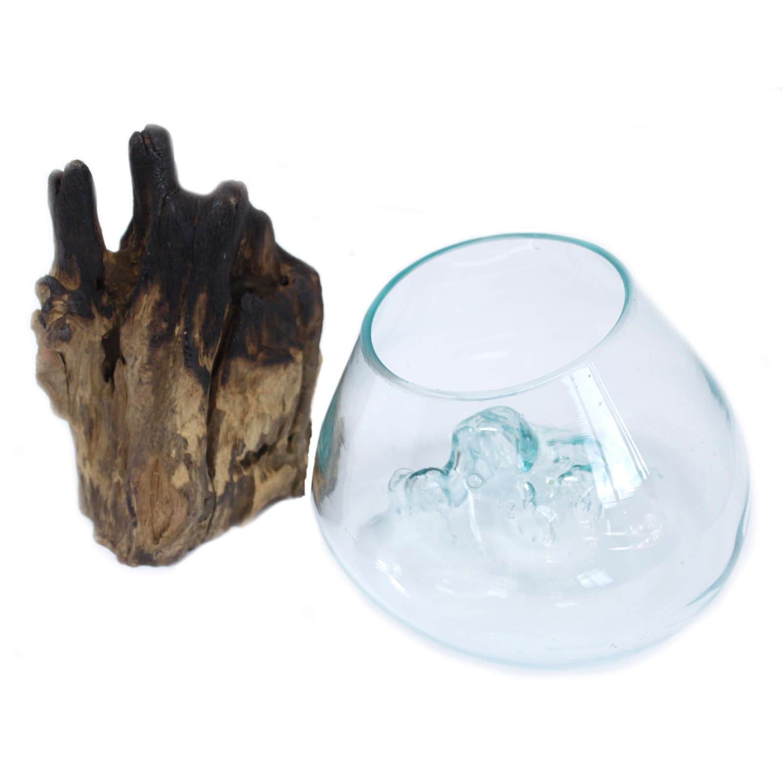 Geschmolzenes Glas auf Holz – Große Schale – Bild 5