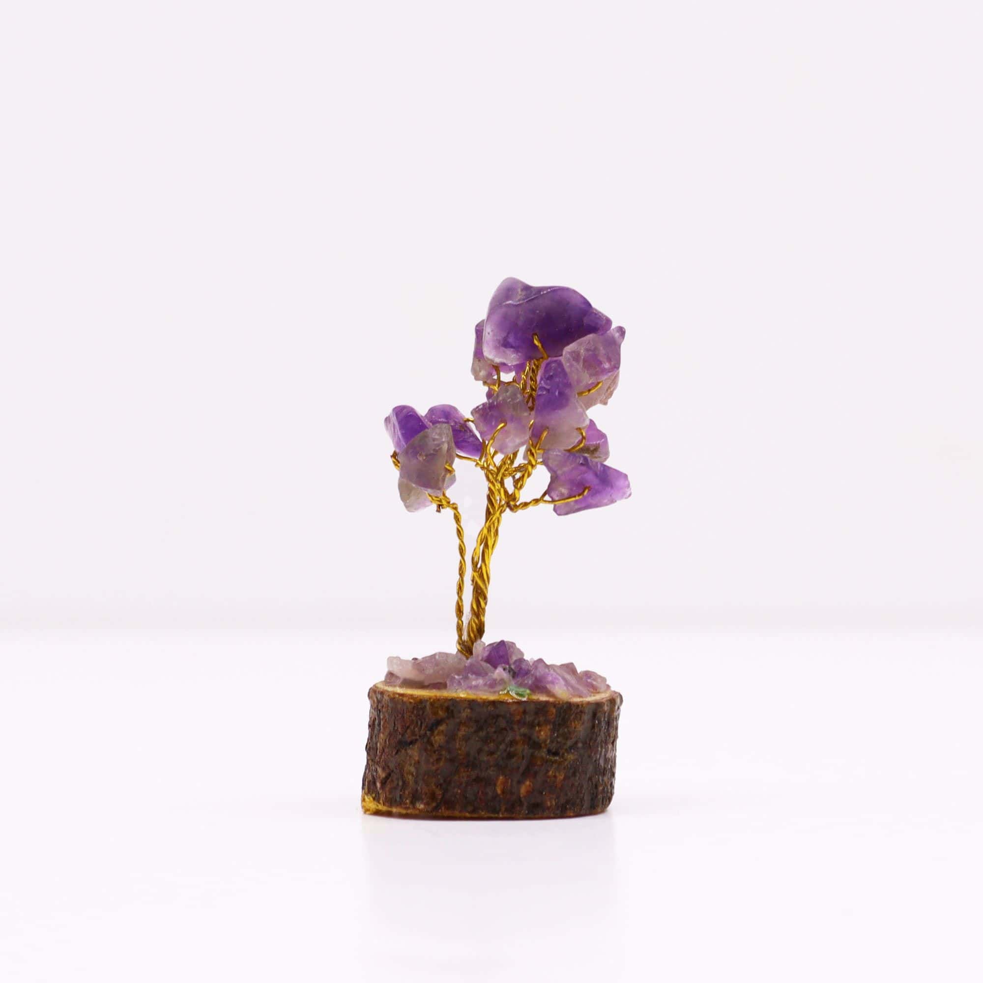 Mini-Edelsteinbaum auf Orgonitbasis – Amethyst (15 Steine)