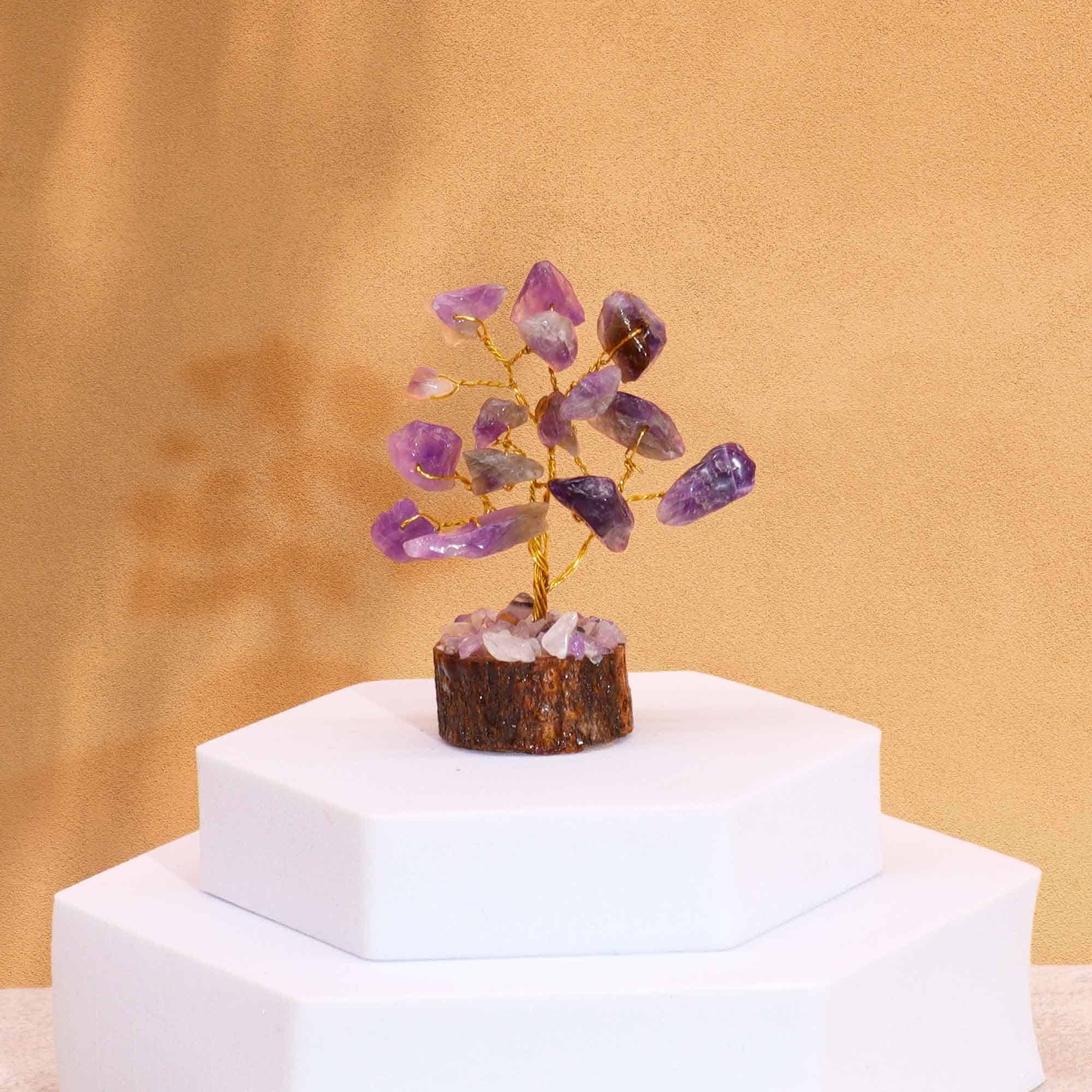 Mini-Edelsteinbaum auf Orgonitbasis – Amethyst (15 Steine) – Bild 5