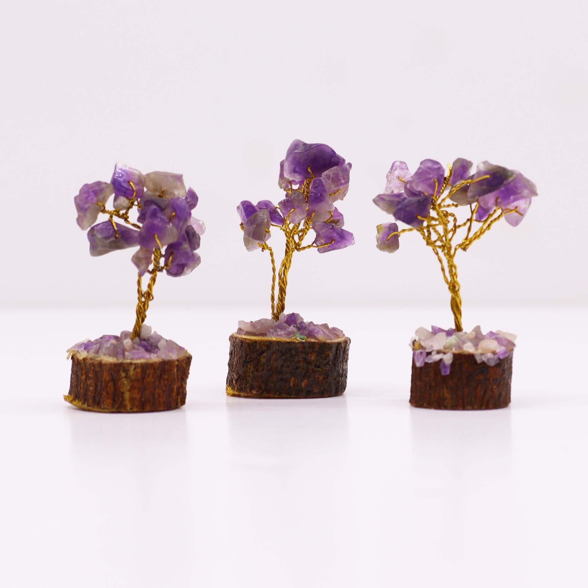 Mini-Edelsteinbaum auf Orgonitbasis – Amethyst (15 Steine) – Bild 2