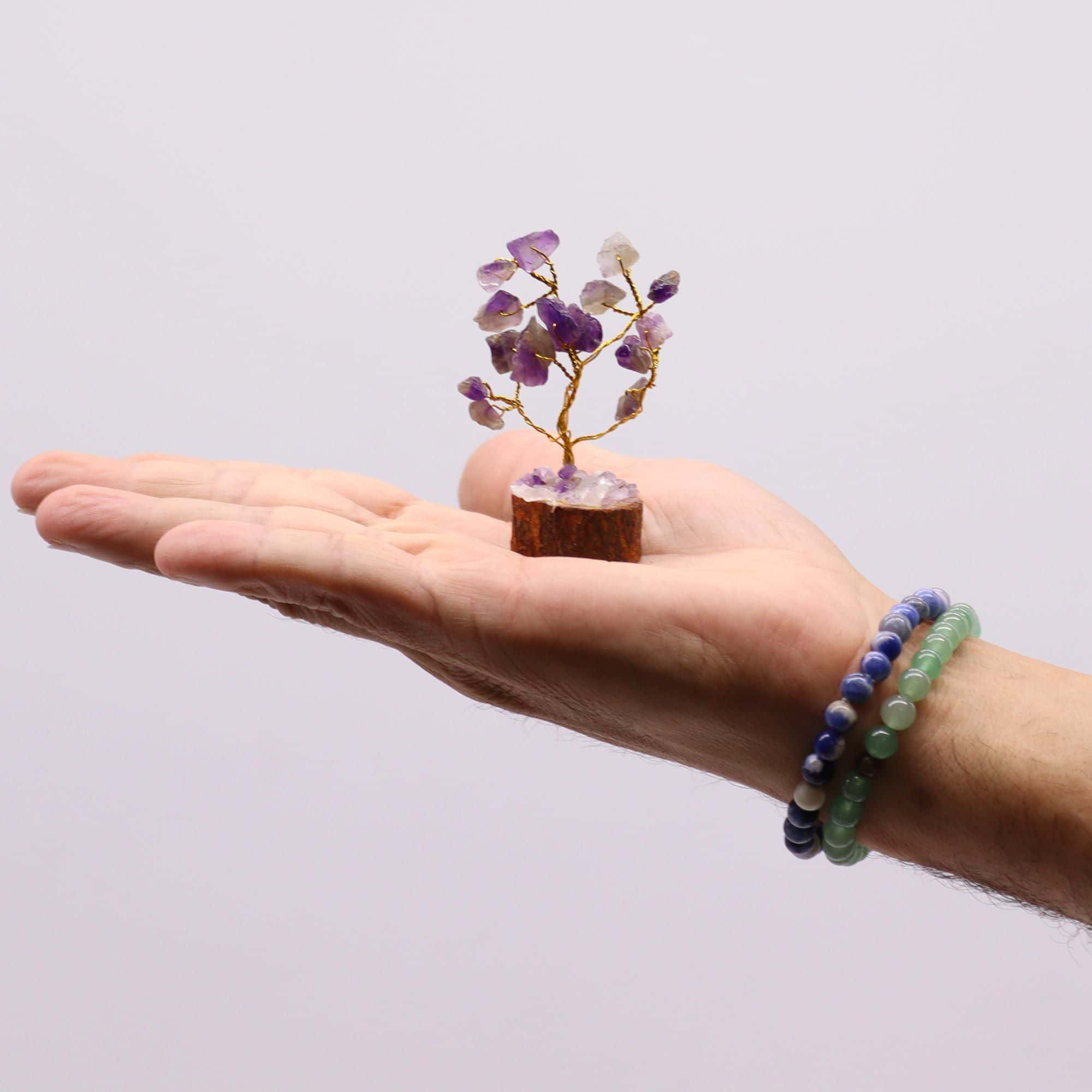 Mini-Edelsteinbaum auf Orgonitbasis – Amethyst (15 Steine) – Bild 3