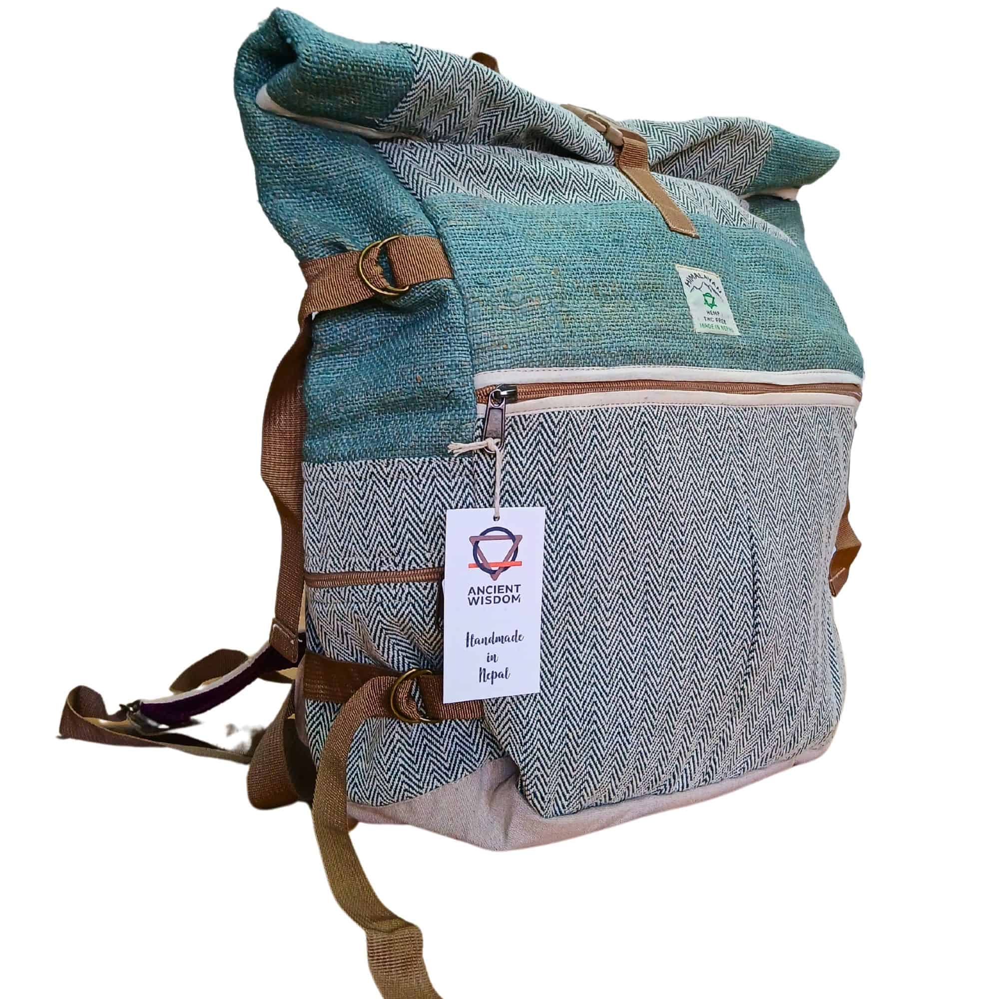 Trekking-Rollrucksack aus Hanf - Salbei – Bild 5