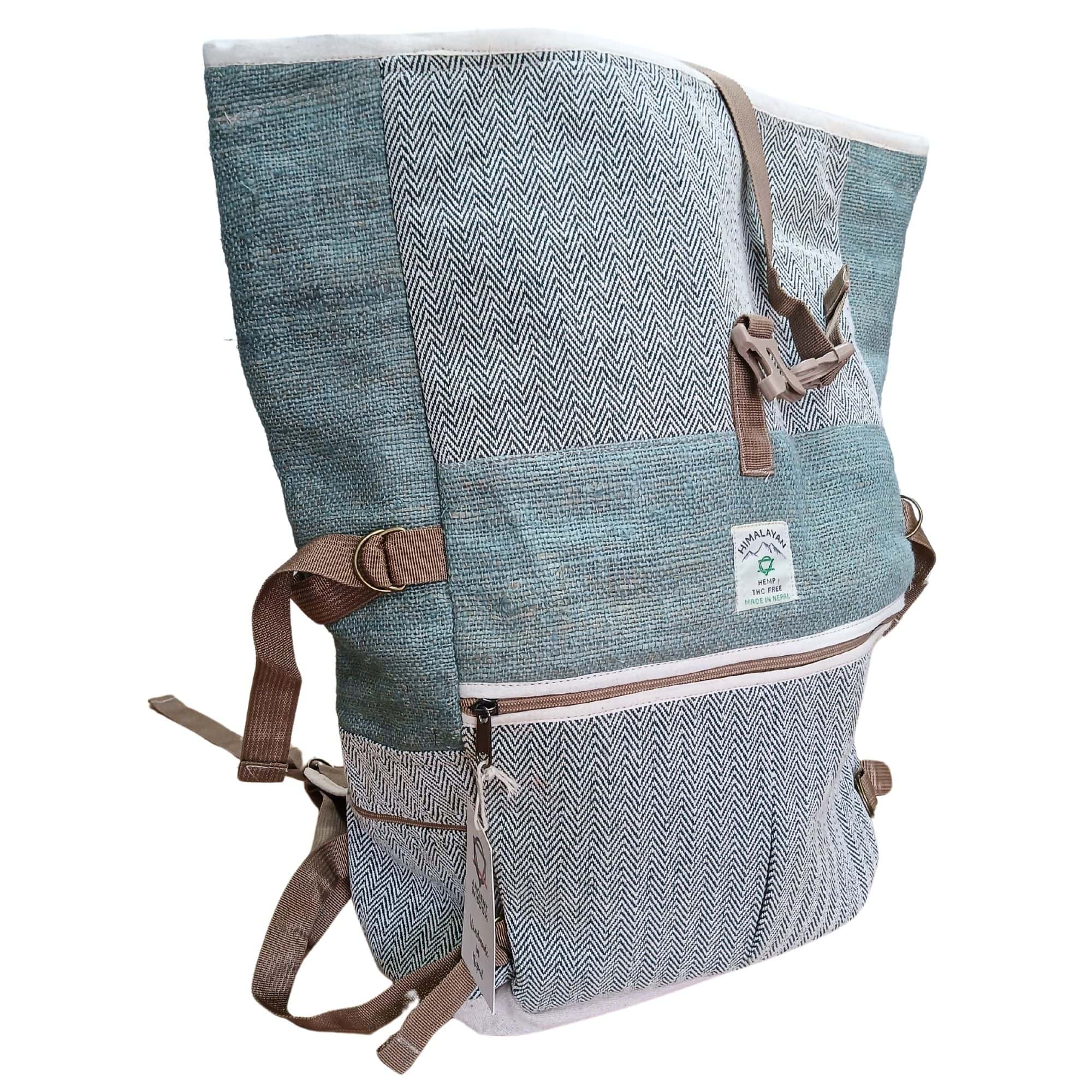 Trekking-Rollrucksack aus Hanf - Salbei – Bild 4