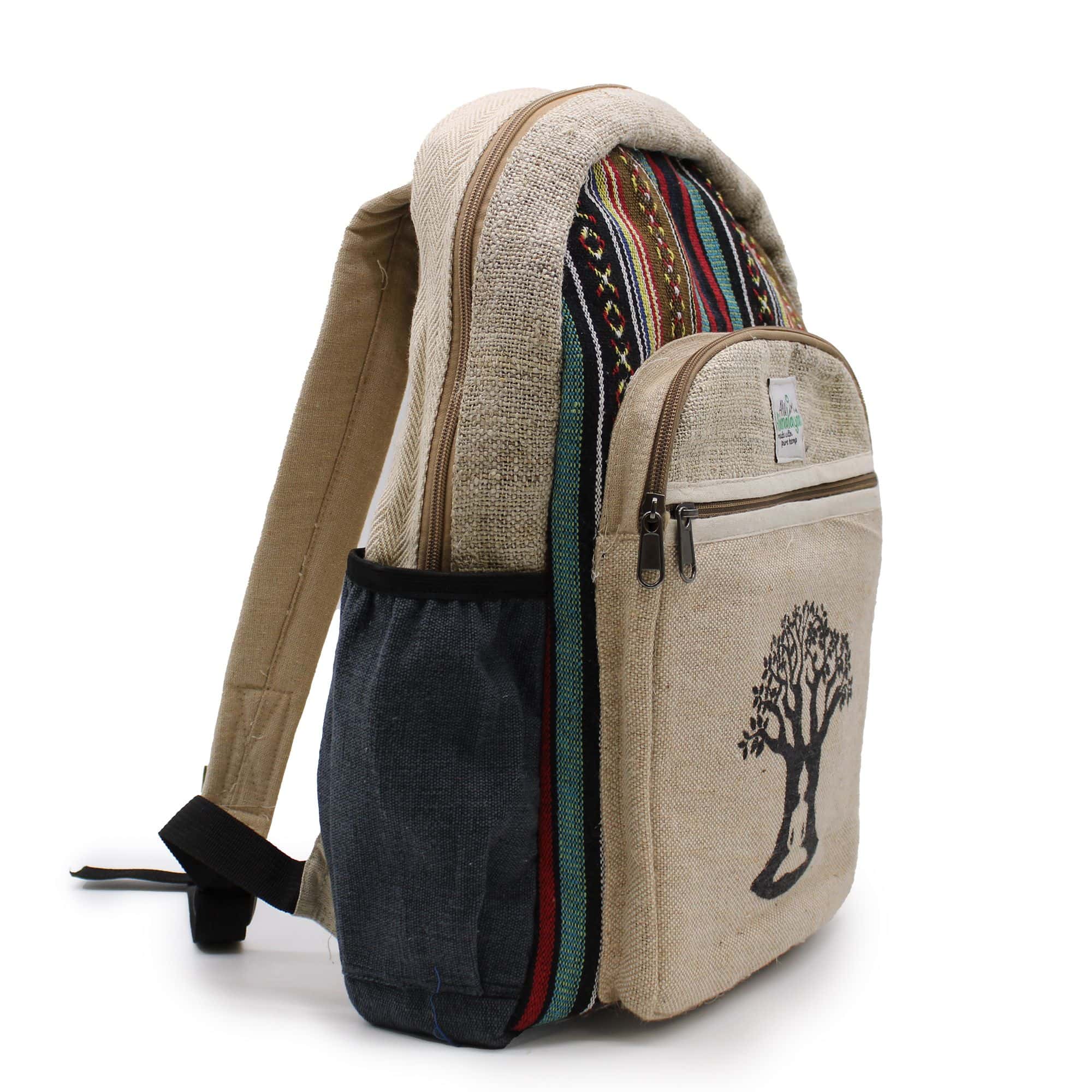 Großer Hanf-Rucksack – Bodhi-Baum-Design – Bild 7