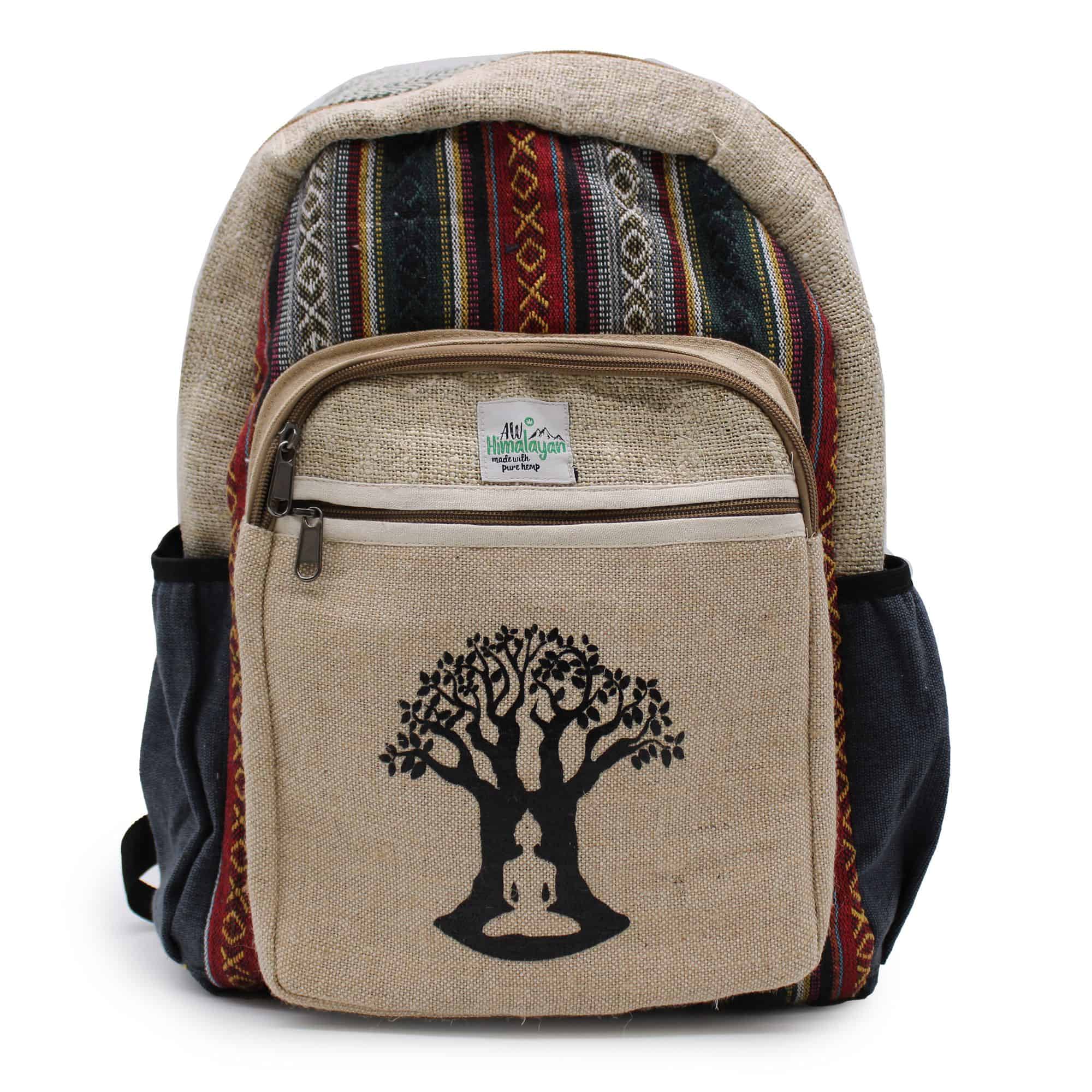 Großer Hanf-Rucksack – Bodhi-Baum-Design – Bild 5