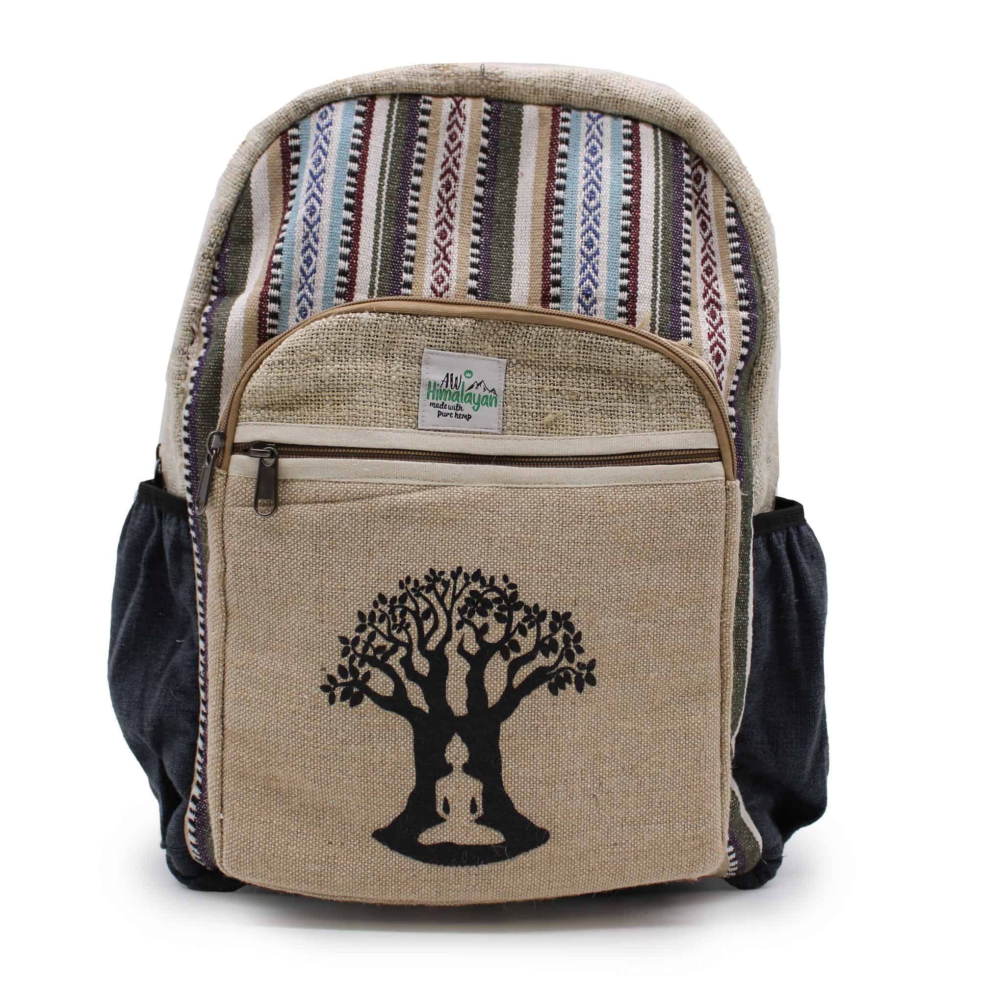 Großer Hanf-Rucksack – Bodhi-Baum-Design – Bild 4