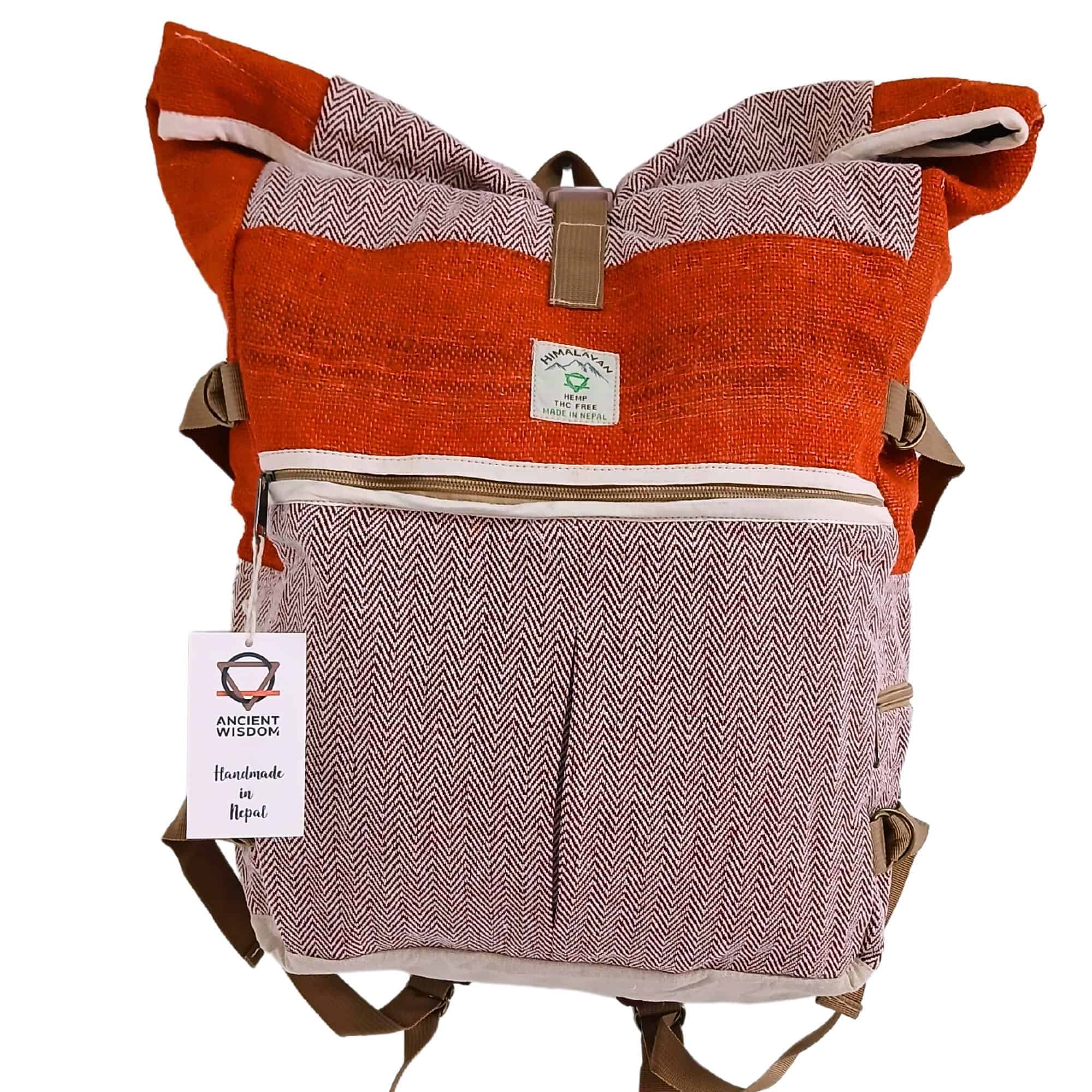 Hanf Trekking-Rollrucksack - Sunset Orange – Bild 2