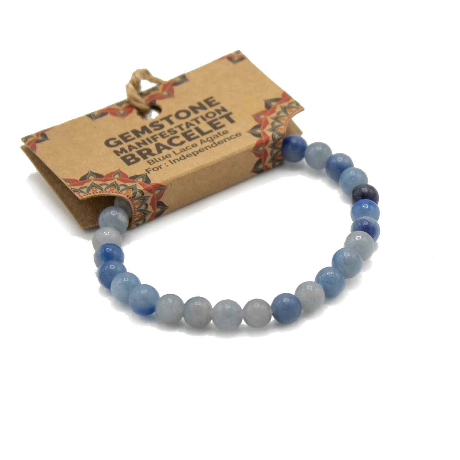 Edelstein-Armband „Blauer Spitzenachat – Unabhängigkeit“ – Bild 3